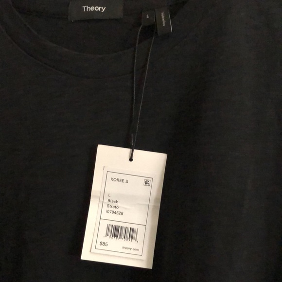 Theory black STRATO  black shirt 100% cotton size large brand new - Picture 4 of 4